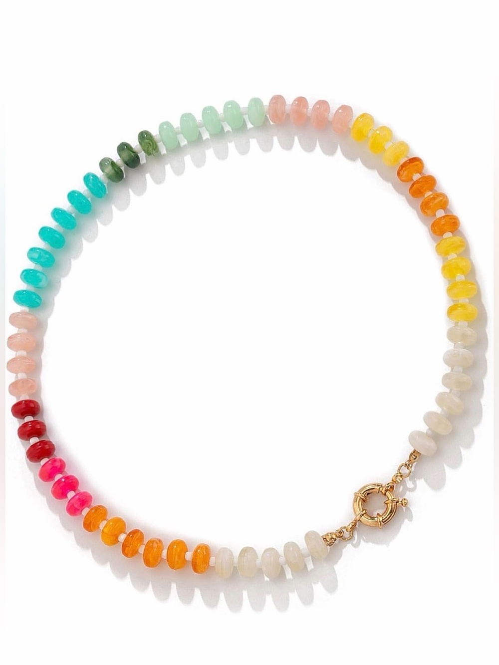 Multicolor  Necklace with Gold-Tone Clasp